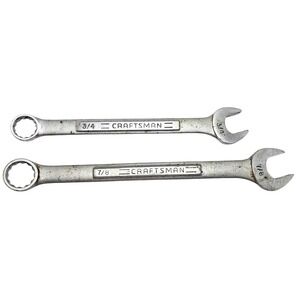 Craftsman Combination Wrench Set 2pc 3/4"‎ 7/8" Forged USA 44701 44703 Vintage